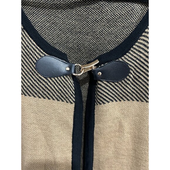 Birch NY NWT Tan Black Plaid Acrylic Cardigan Sweater Front Clasp Closure Sz 3X - Picture 4 of 9